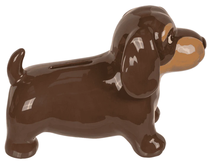 Skarbonka ceramiczna Pies Jamnik - figurka do oszczędzania 18 cm  (2).webp