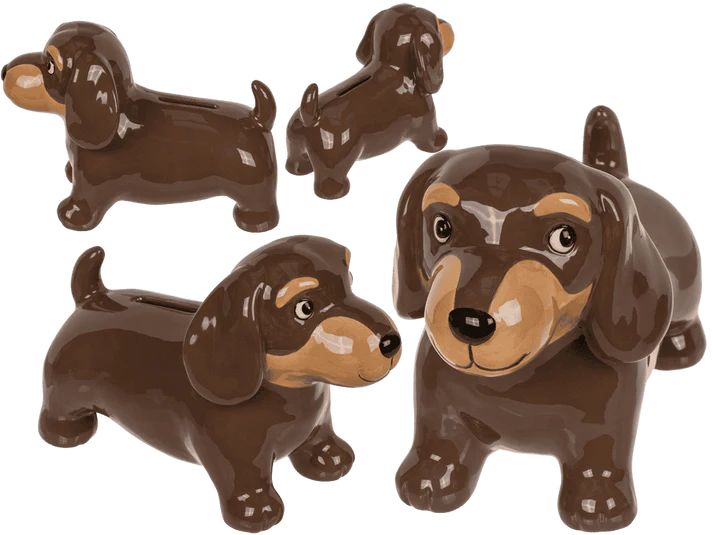 Skarbonka ceramiczna Pies Jamnik - figurka do oszczędzania 18 cm  (5).webp