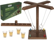 Drewniana gra alkoholowa rzut pierścieniem - zestaw z 4 kieliszkami  (6).webp