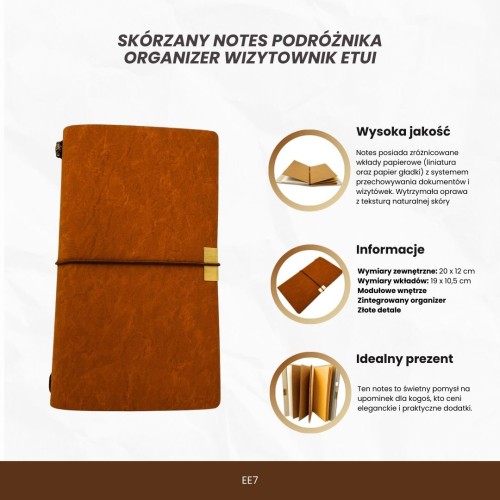Skórzany Notes Podróżnika - Organizer i Etui 3w1 na Prezent  (3).jpg