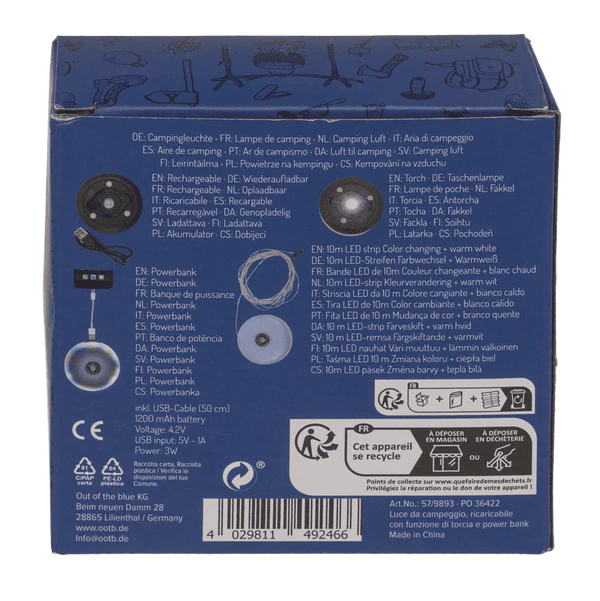 Lampa Campingowa LED 4w1 - Latarka, Powerbank i Girlanda 10m  (1).webp