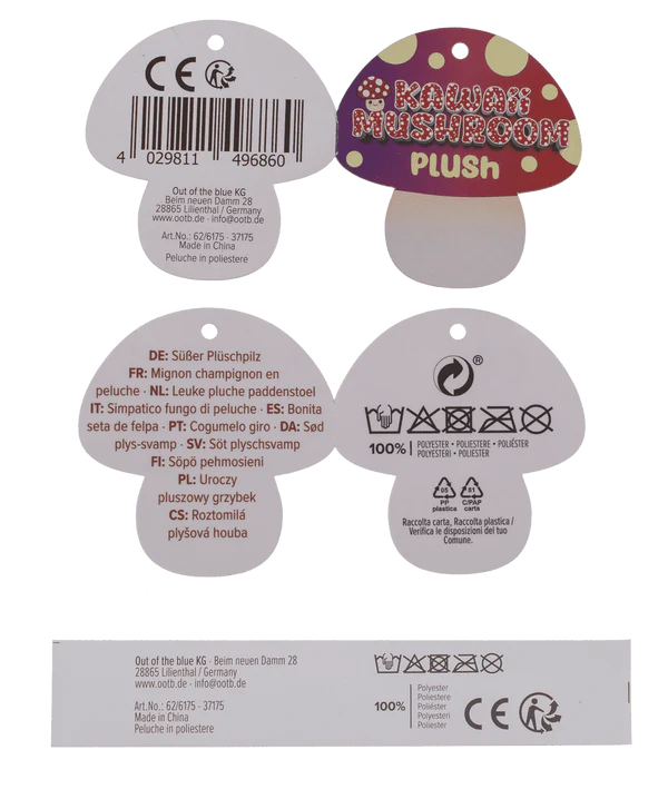 Pluszowy Grzybek Kawaii - Miękka maskotka przytulanka 21cm  (1).webp