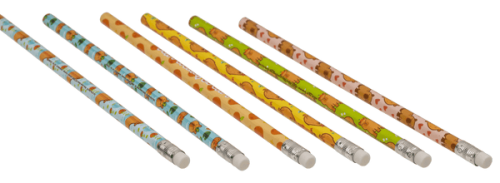 Ołówki HB z Gumką Kapibara - Zestaw 6 sztuk Don’t Worry Be Capy  (1).png