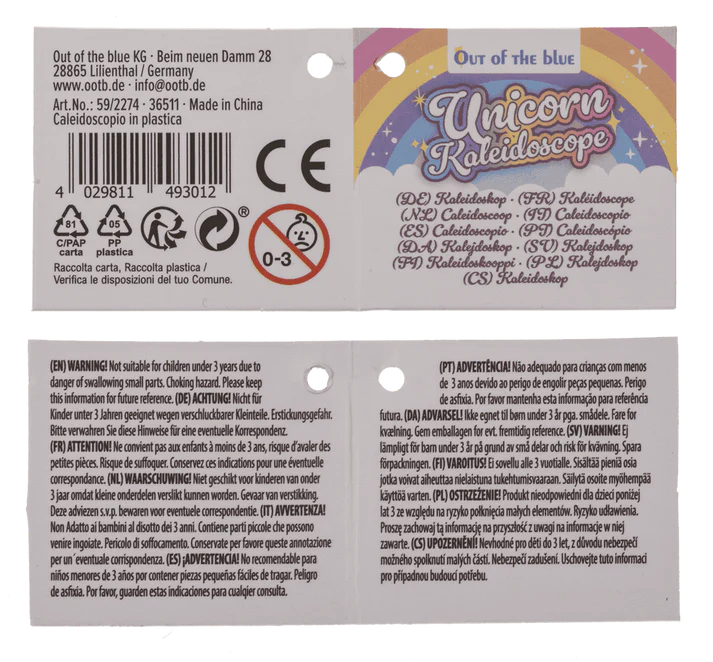 Kalejdoskop Jednorożec 32 cm - magiczna zabawka optyczna dla dzieci  (6).webp