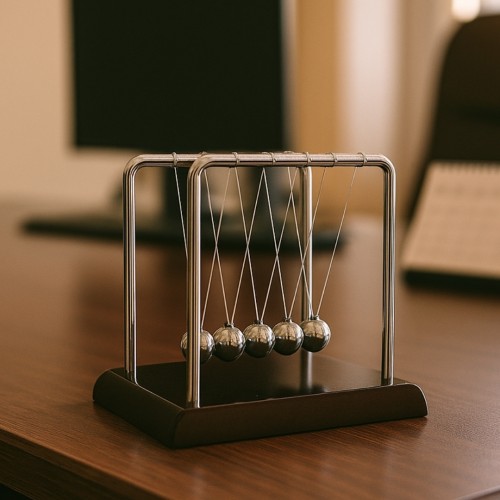 Kulki Newtona - wahadło biurkowe, elegancka ozdoba i prezent do biura  (3).jpg