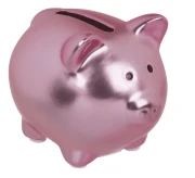 Skarbonka świnka ceramiczna - Błyszcząca świnka z zatyczką 8x6,5cm  (3).webp