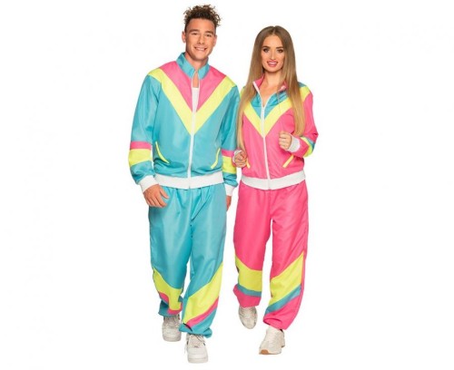 Dres męski neonowy turkusowy retro lata 80 90 - kostium L