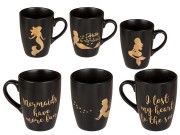 Kubek ceramiczny złota syrenka na czarnym tle Mix Wzorów 2