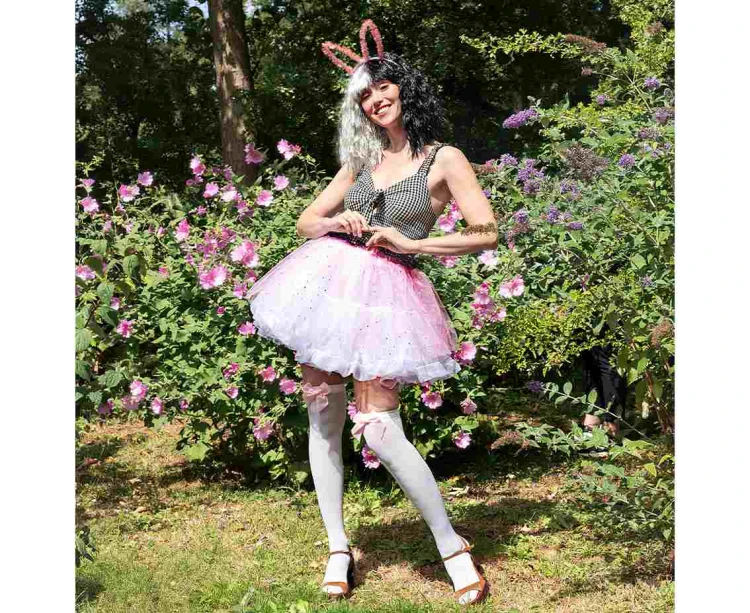 Peruka czarno-biała Cruella De Mon - dwukolorowa fryzura uniwersalna