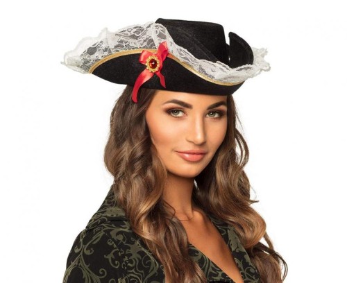 Kapelusz piracki - czarno-biały dodatek do stroju uniwersalny