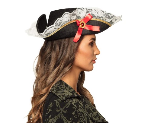 Kapelusz piracki - czarno-biały dodatek do stroju uniwersalny