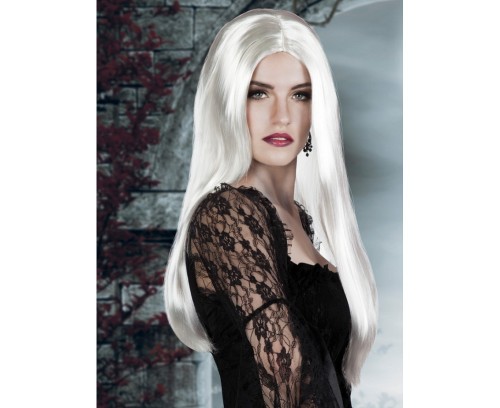 Peruka czarownicy długie białe włosy - efektowna peruka na Halloween