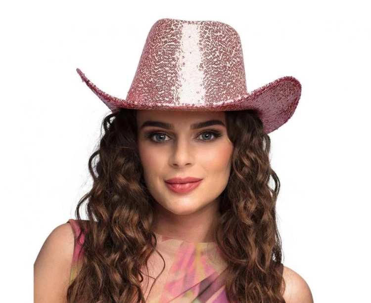 Kapelusz kowbojski Rodeo Party różowy - damski kapelusz Cowgirl