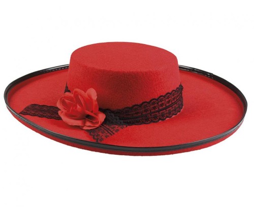 Kapelusz hiszpański Senorita czerwony - nakrycie głowy Boland