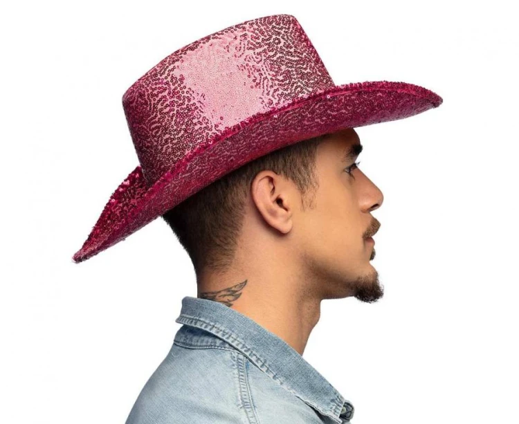 Różowy kapelusz kowbojski Rodeo - damski kapelusz na panieński