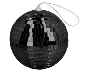 Kula disco czarna 15 cm - lustrzana kula dekoracyjna Boland