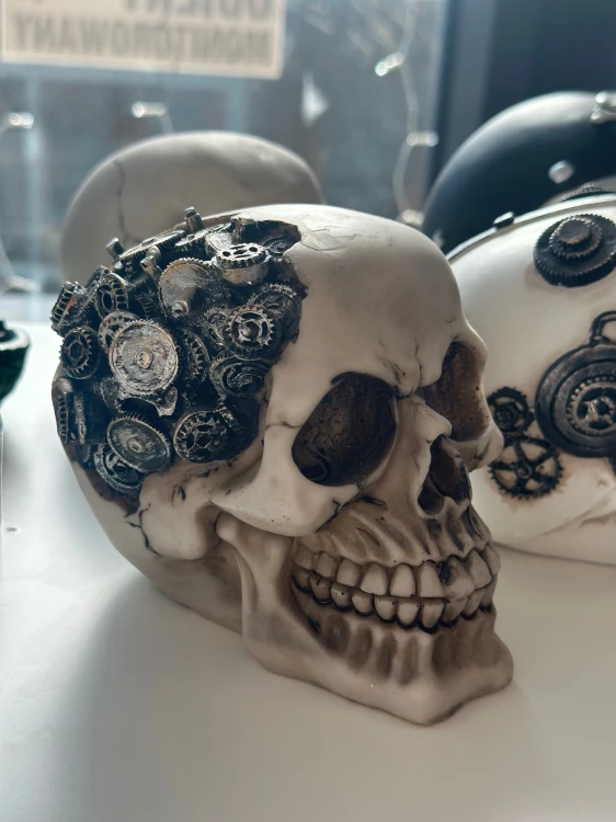 FIGURKA CZASZKA Steam Punk CZACHA CYBORG ROBOT zdjęcie realne