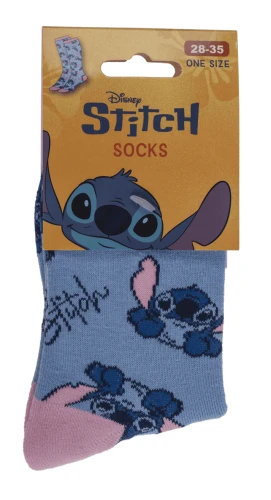 Skarpetki Stitch dla Dzieci - Niebieskie Skarpetki Bajkowe 28-35  (1).webp
