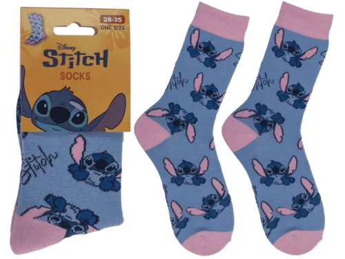 Skarpetki Stitch dla Dzieci - Niebieskie Skarpetki Bajkowe 28-35  (3).webp