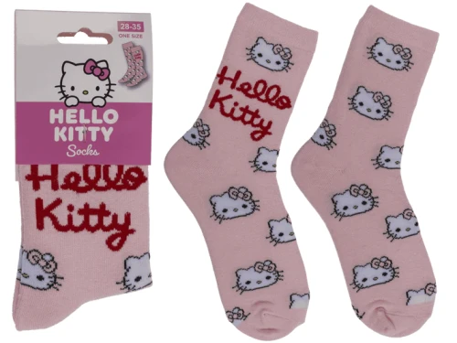 Skarpetki Hello Kitty dla Dzieci - Różowe Skarpetki Bajkowe 28-35  (1).webp
