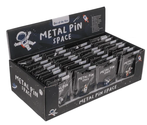 Metalowa Przypinka Kosmiczna - Pins Astronauta Rakieta na Plecak  (2).webp