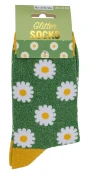 Skarpetki w Stokrotki Zielone Brokatowe - Damskie Skarpety Kwiaty 36-42  (3).webp