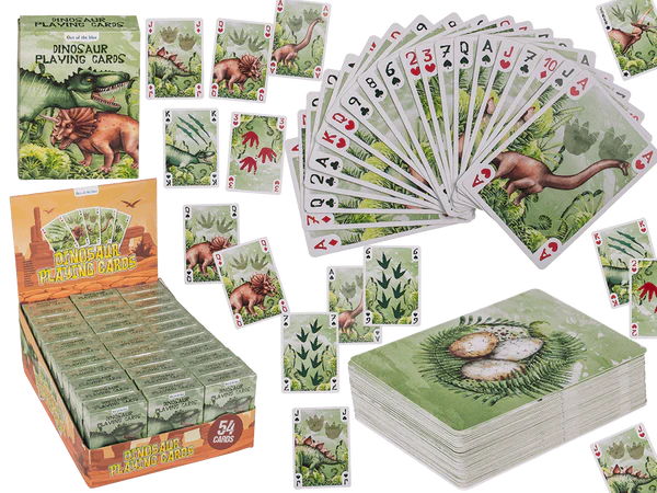 Karty do Gry Dinozaury - Talia 54 Karty T-Rex dla Dzieci Prehistoria  (2).webp
