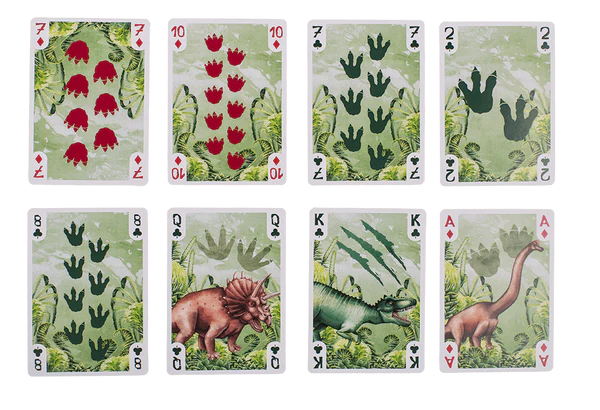 Karty do Gry Dinozaury - Talia 54 Karty T-Rex dla Dzieci Prehistoria  (6).webp