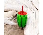 Kubek Arbuz ze słomką 900 ml - plastikowy kufel owocowy Boland