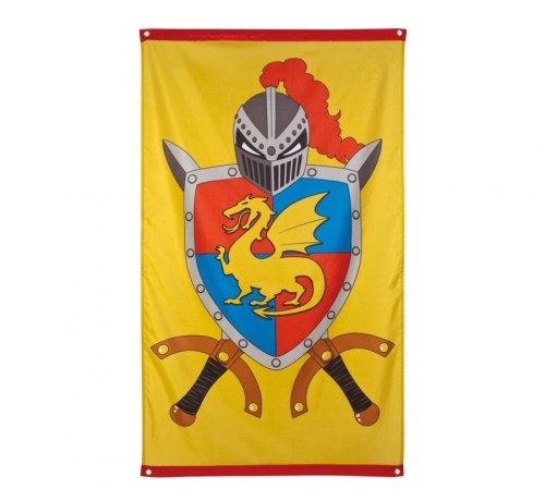 Flaga Rycerze i Smoki 90x150 cm - baner średniowieczny na urodziny