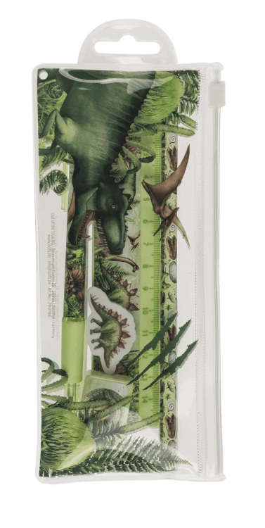 Zestaw szkolny dinozaury - przybory w piórniku 5 elementów  (3).webp