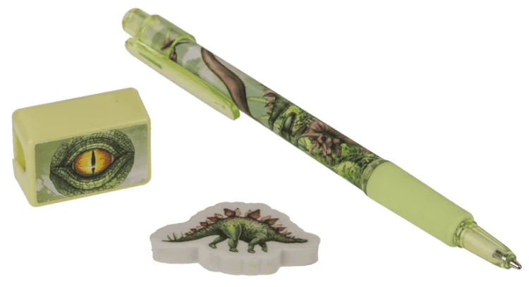 Zestaw szkolny dinozaury - przybory w piórniku 5 elementów  (6).webp