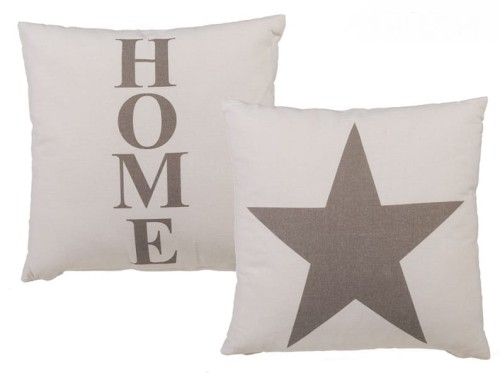 PODUSZKA GWIAZDA HOME SZARA BIAŁA DWUSTRONNA