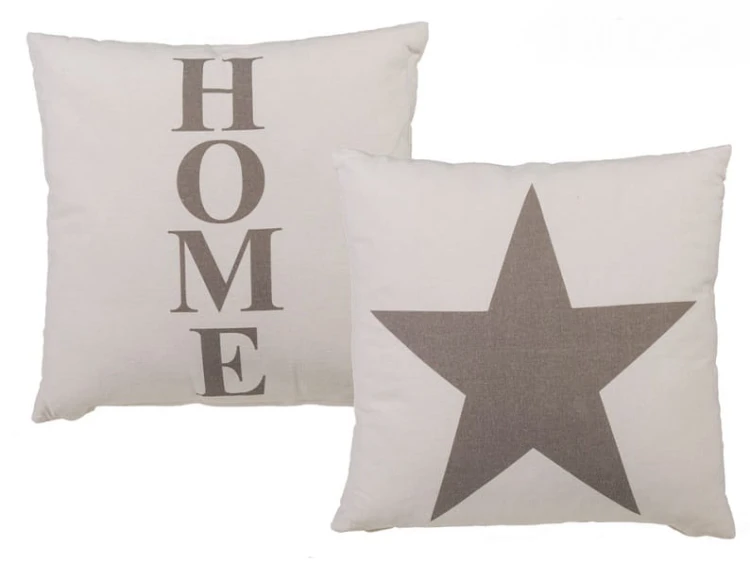 PODUSZKA GWIAZDA HOME SZARA BIAŁA DWUSTRONNA
