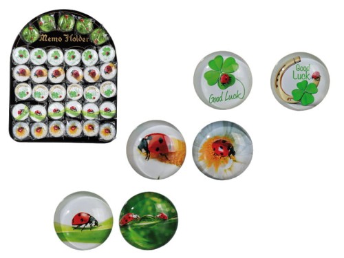 SZKLANY MAGNES SZCZĘŚLIWA BIEDRONKA LODÓWKĘ OKRĄGŁY 2