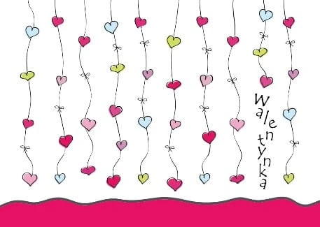 Karnet walentynkowy z kopertą Serduszka 1