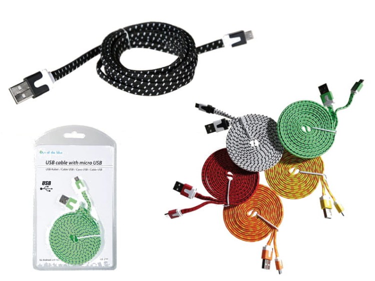 KABEL USB Z MICRO USB 2M PLECIONY ANDROID LAPTOP 2