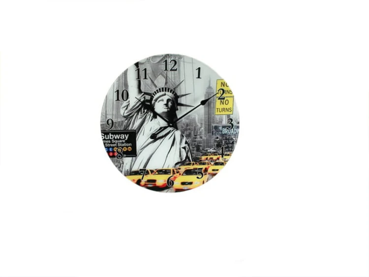 ZEGAR ŚCIENNY NEW YORK & LONDON SZKLANY BEN WOLNOŚCI 1