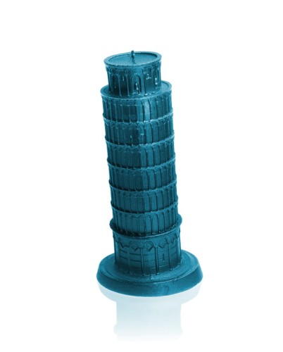 ŚWIECA KRZYWA WIEŻA W PIZIE XXL NIEBIESKI METALIK 2.jpg