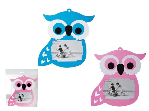 RAMKA SOWA PŁASKA ZDJĘCIE 10X15 NIEBIESKA RÓŻOWA  2