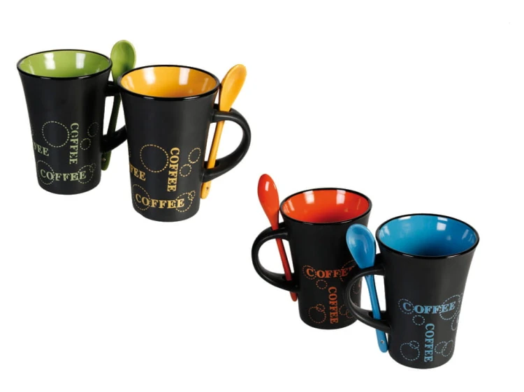 KUBEK ŁYŻECZKĄ COFFEE CERAMIKA KUBECZEK MIX KOLOR 2.jpg