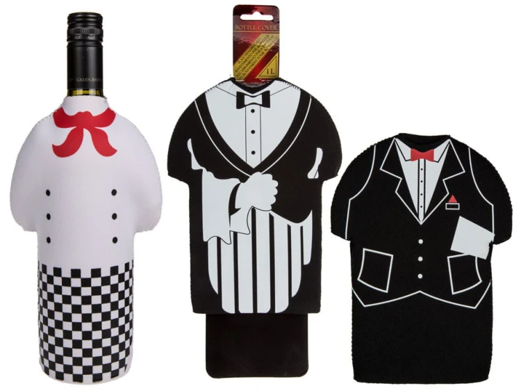 POKROWIEC NA BUTELKĘ UNIFORM ETUI KELNER KUCHARZ 2