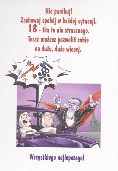KARNET POCZTÓWKA KOPERTĄ 18 OSIEMNASTKA URODZINOWA URODZINY 2