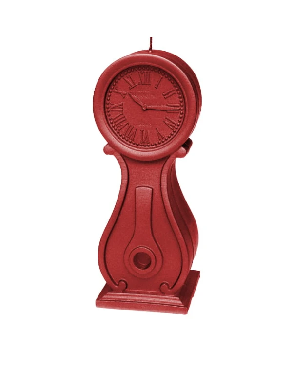 ŚWIECA ZEGAR VINTAGE XXL CZERWONY METALIK 3D DUŻA 1