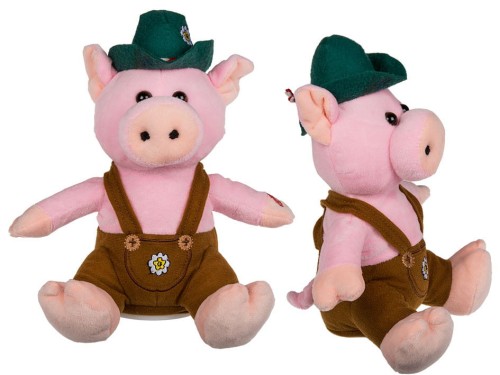 Pluszowa jodłująca świnka w kapeluszu Śpiewa Maskotka