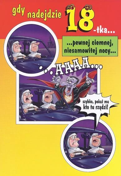 KARNET POCZTÓWKA KOPERTĄ 18 OSIEMNASTKA URODZINOWA URODZINY 1