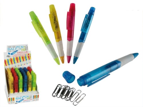 DŁUGOPIS ZE SPINACZAMI ZE SCHOWKIEM BIUROWY 2