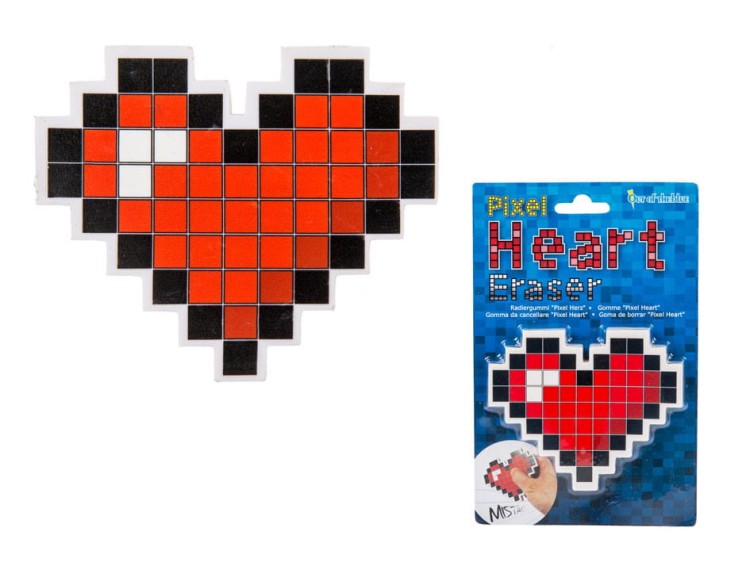 GUMKA ŚCIERANIA PIKSELOWE SERCE PIXEL CRAFT PIXELOWY