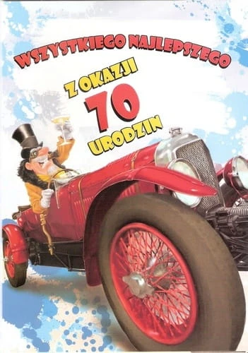 KARNET POCZTÓWKA URODZINOWA KOPERTĄ 70 URODZINY 1