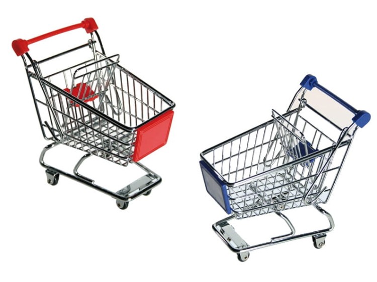 MINIATUROWY WÓZEK NA ZAKUPY NA BIURKO PRZYBORNIK 2